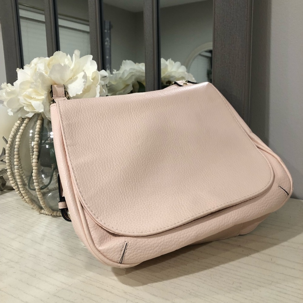 Blush Vegan Leather Purse with Hold Hardware